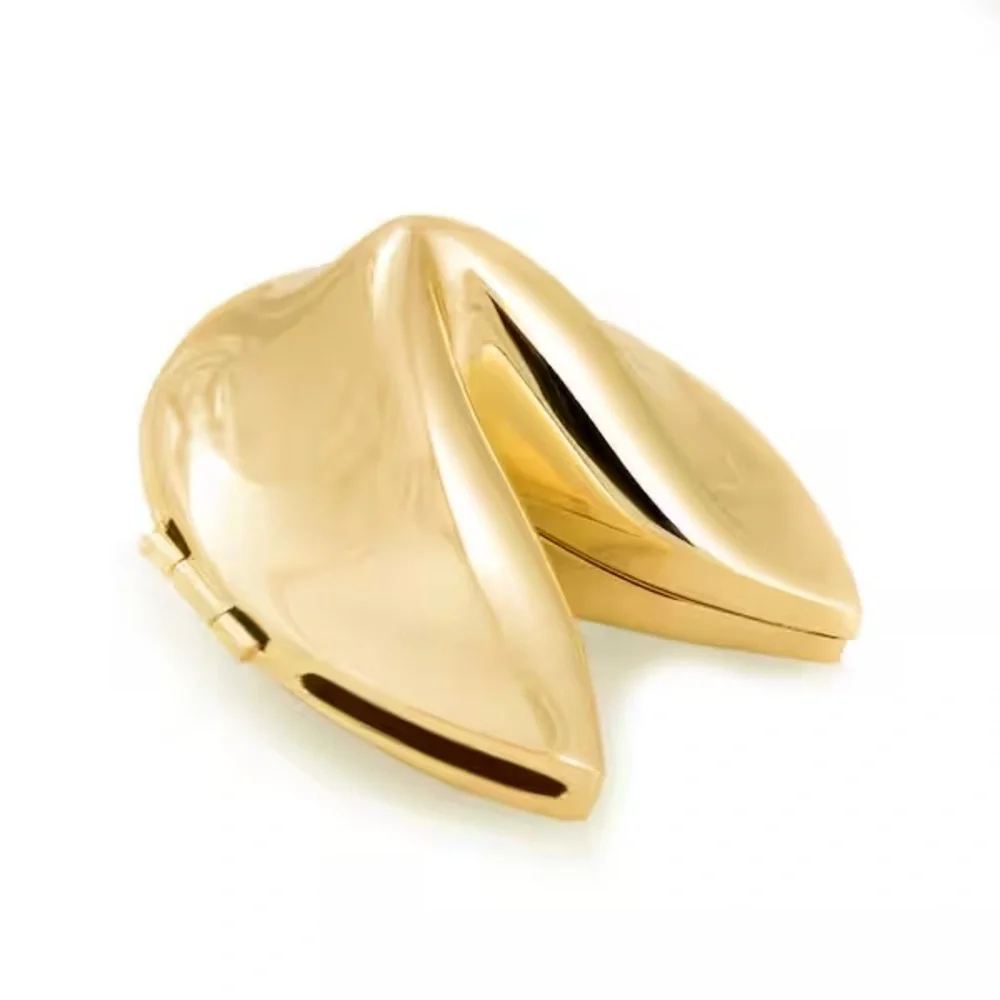 Gold plated Fortune Cookie box - Picture 1 of 8
